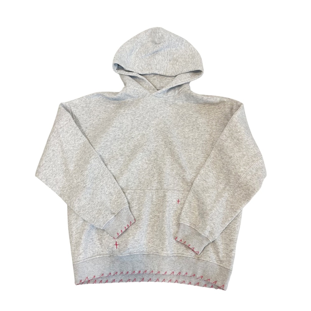 Abercrombie & Fitch Soft A&F Essentials Hoodie Gray Pink Whipstitch Women Medium